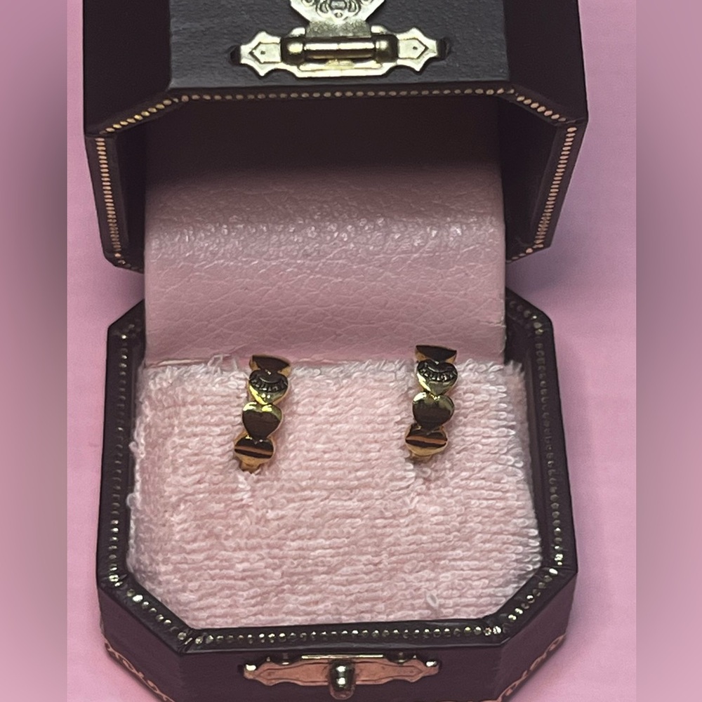 Juicy Couture heart huggie earrings